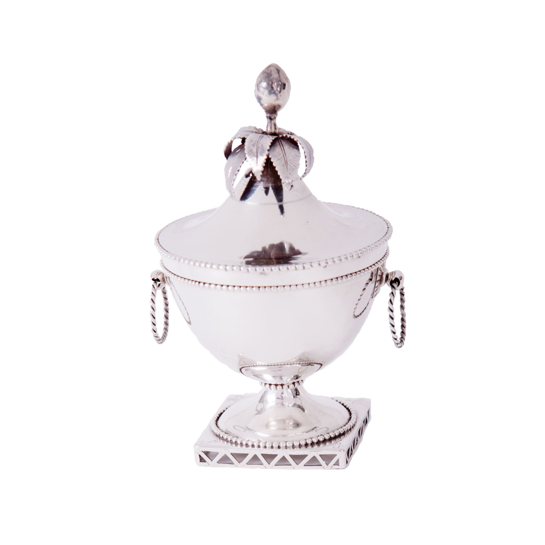 A Cape silver two-handled sugar bowl, unknown maker HNS, late 18th century
