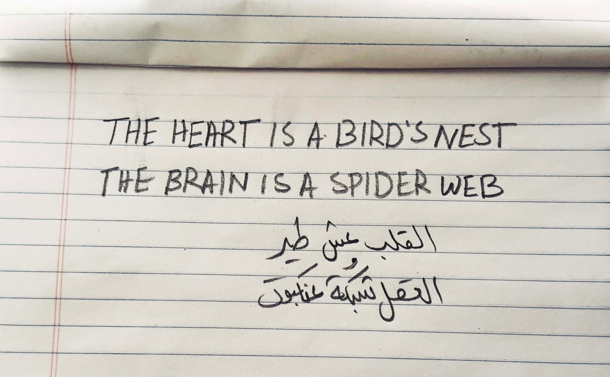 ArtClub London: The hear is a bird’s nest, The brain is a spider web by Mohammed Alfaraj