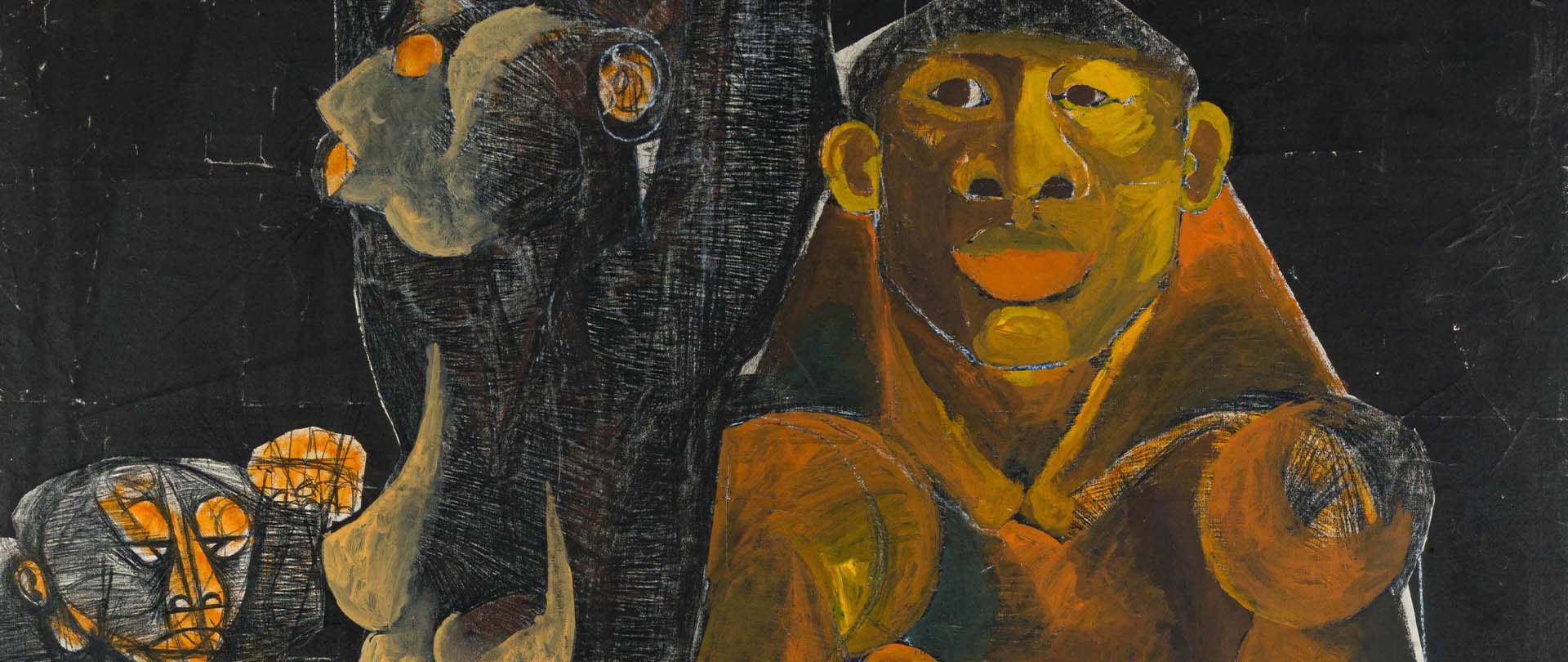Rare colour work by exiled south African artist Dumile Feni sells for new world record price at Strauss & Co sale in Johannesburg