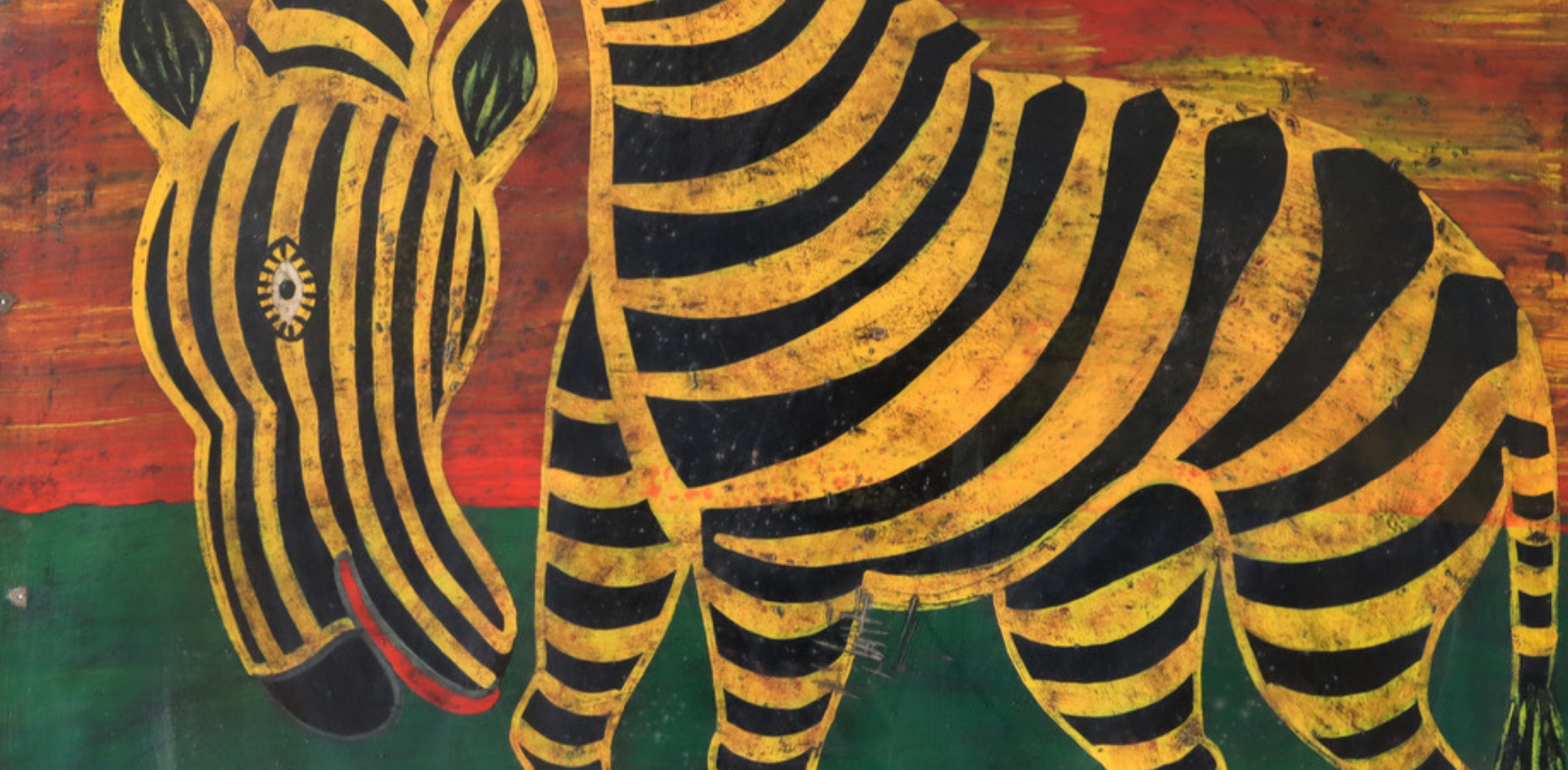 Edward Saidi Tingatinga, Untitled (Zebra 2), 1968-72