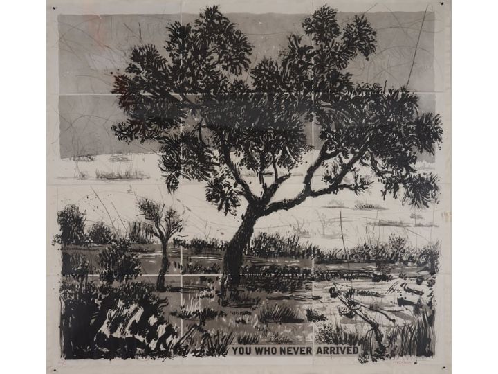 William Kentridge, You Who Never Arrived, mixed media on paper, 2021